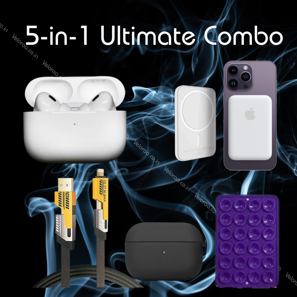 Ultimate Combo | VPods Pro 2 (2nd Gen) ANC + MagSafe 10000mAh Powerbank + 4-in-1 Fast Charging Cable + Silicone Case + Sticky Pod